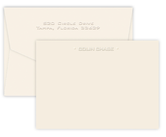 Triple Thick One Line Embossed Flat Note Cards